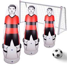 1pc Inflatable Soccer Dummy Goalkeeper, Air Model Free Kick Defender Wall For Soccer Training Aid Equipment - Red - View 1