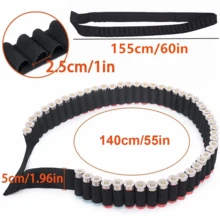 1pc   50 Rounds Shell Holder Bandolier Belt 12/20GA Tactical Hunting Ammo Carrier Adjustable Cartridge Belt - Black - View 4