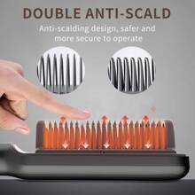 Multifunctional Hair Straightening Brush Comb 2 In 1 Straighten And Wavy Hair Hair Straightener - Multicolor - View 3