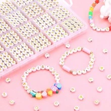 1200/840pcs 24/28 Grids A-Z White&Black Round Acrylic Letter Beads Loose Alphabet Beads For Jewelry Making Handmade DIY Fashion Bracelet Necklace Crafts Kit, White&Black White&Golden White&Multicolor Multicolor&Golden Black&Multicolor - White - View 7