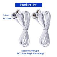 2pcs  All Copper Electrode Wires 3.5mm Snap Cable For TENS EMS Pulse Massage Machine - 2pcs Electrode Wires - View 7