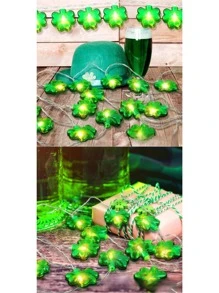 Led Green St Patrick's Day String Lights, Battery Operated Portable Green LED Lights For St.Patricks Day Decoration Irish Party Decor - Multicolor - View 4