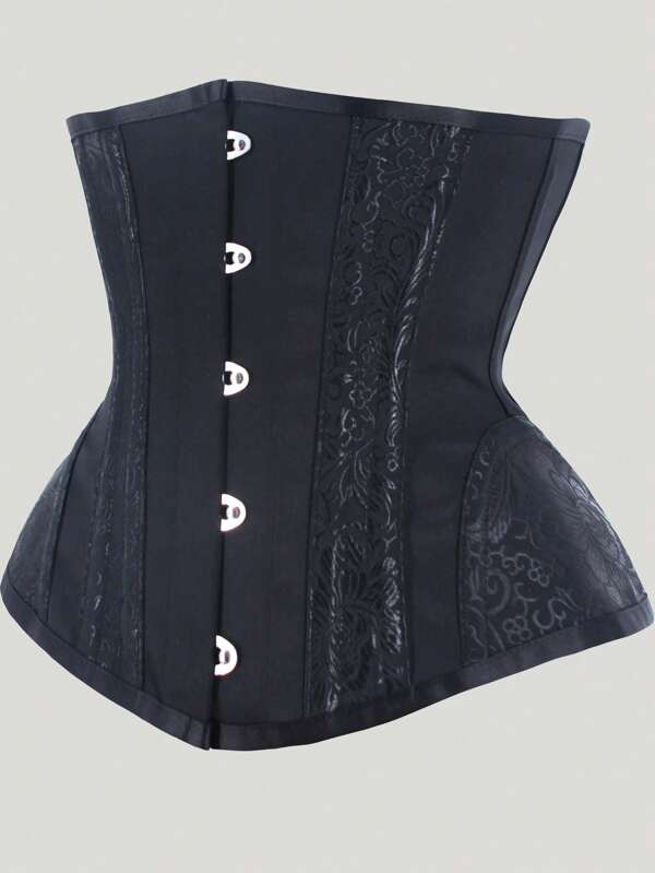 1 pieza Corsé moldeador de cintura para mujer con 16 huesos de acero para una figura de reloj de arena y estilo gótico vintage, adecuado para usar con un vestido, para Halloween