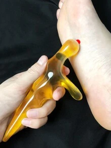 1pc Foot Massager For Acupressure Points On Feet And Legs, Trigger Point Massage Therapy Tool,Gua Sha,Lymphatic Drainage,Cellulite,Back Scratchers,School,Back To School,Travel,Travel Essentials,Home Essentials,Spa,Massage Tool,Massage,Massager,Spa - Brown - View 1