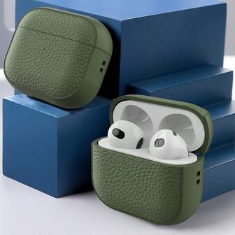 Case Compatible With Airpods 1/2, Airpods Pro, AirPods Pro2, AirPods 3, AirPods 4, TPU Simulated Leather Case High-Looking, Comprehensive Protection With Keychain