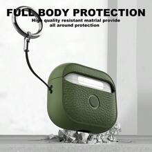 Funda protectora de TPU y piel sintética compatible con iPad 1/2, Pro, Pro 2, 3, 4, con apariencia de moda, proporciona protección completa, incluye llavero - Verde militar - Ver 3