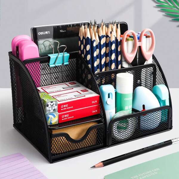 Minimalist Pen Holder Stationery Organizer Desk Decoration Desktop Storage Box For Office & Students Back To School