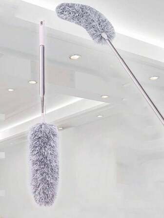 1 pieza de cepillo telescópico de eliminación de polvo antiestático con fondo redondo o plano al azar