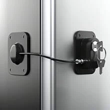 Fridge Lock With Silicone Wire Protection Fridge Locks For Kids Easy To Use And Install Fridge Locks With Key Surface-Friendly Freezer Lock - Black - View 1