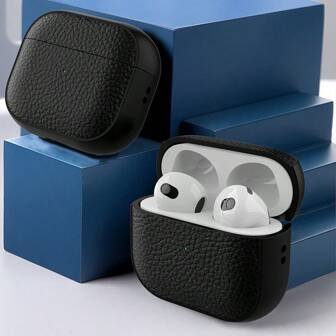 Case Compatible With Airpods 1/2, Airpods Pro, AirPods Pro2, AirPods 3, AirPods 4, TPU Simulated Leather Case High-Looking, Comprehensive Protection With Keychain