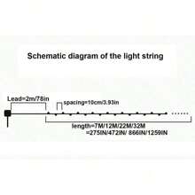 1pc 50/100/200/300LED Solar Fairy Lights Outdoor, 8 Modes Copper Wire LED Light String, Holiday Party Garden Decoration Light