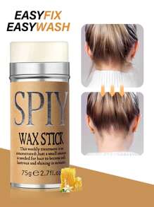 4入組髮型梳套裝，3入組拋光梳套裝附邊梳、刷子、大梳齒、刺梳，適用於修飾嬰兒髮和亂髮 - 黑色，1支75g頭髮蠟條，適用於蓬鬆頭髮 - 75g+black 3 pcs set - 查看 8