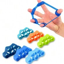 硅胶手指锻炼器，适用于家庭健身，5 指训练，手臂锻炼球，握力器，手指训练装置 - 綠色 - 查看 3