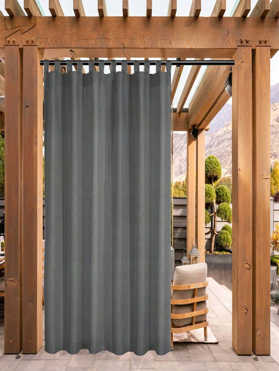 BONZER 1 Panel  Waterproof Outdoor Curtains For Patio, Detachable Tab Top For Easy Hanging & Unsling, Thermal Insulated Curtains Keep Privacy For For Porch/Pergola/Cabana/Gazebo,