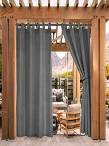 BONZER 1 Panel  Waterproof Outdoor Curtains For Patio, Detachable Tab Top For Easy Hanging & Unsling, Thermal Insulated Curtains Keep Privacy For For Porch/Pergola/Cabana/Gazebo,