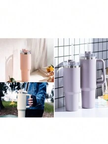 6入組可重複使用的替換吸管配清潔刷,透明塑料,適用於30oz和40oz容量的保溫杯 - 無色 - 查看 2