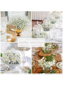 6 件/12 件/18 件 - 白色满天星人造白色假花满天星 DIY 花艺花束布置婚礼派对花束中心装饰花艺布置和装饰家居装饰（不含花瓶）、情人节、礼物生日毕业返校房间装饰学校用品、假植物 - 白色 - 查看 5