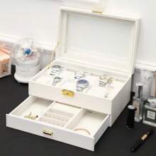 Hộp đồng hồ bằng da PU màu đen 2/6/12 Slot, Hộp đóng gói khóa hiển thị đa chức năng, Hộp đồng hồ nam và nữ, Hộp trang sức, Sự lựa chọn lý tưởng để tặng quà - 1 hộp đựng màu đen - Xem 17