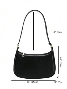 Simple Solid Color Fashionable Shoulder Bag, Minimalist Style Women Bag