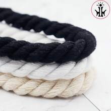 1 Pair Braided Rope Shoelaces, Thickened 1cm Round Solid Color 3-Strand Rope, For Shoes, Bags, Apparel Decor