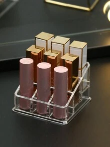 1Pc High-End Transparent Makeup Organizer Box For Desk, Including Storage For Eyebrow Pencil, Makeup Brush, Lipstick, Perfume, Etc. 9-Section, With Step-Like Design, Great For Daily Dressing Table Arrangement And Storage ,Jewellery Box,Pouch,Makeup Brush Holder,Brush Holder,Perfume Organiser,Pouch Bag,Gifts For Women,Christmas Gifts,Gift Ideas For Women - Clear - View 2