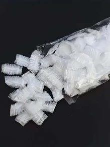 100pcs/Set Disposable Plastic Waterproof Ear Cover Bath Shower Salon Caps Ear Protector Cover One-Off Earmuffs Hair Dyeing Tools(There May Be 1-3 Errors In The Quantity)