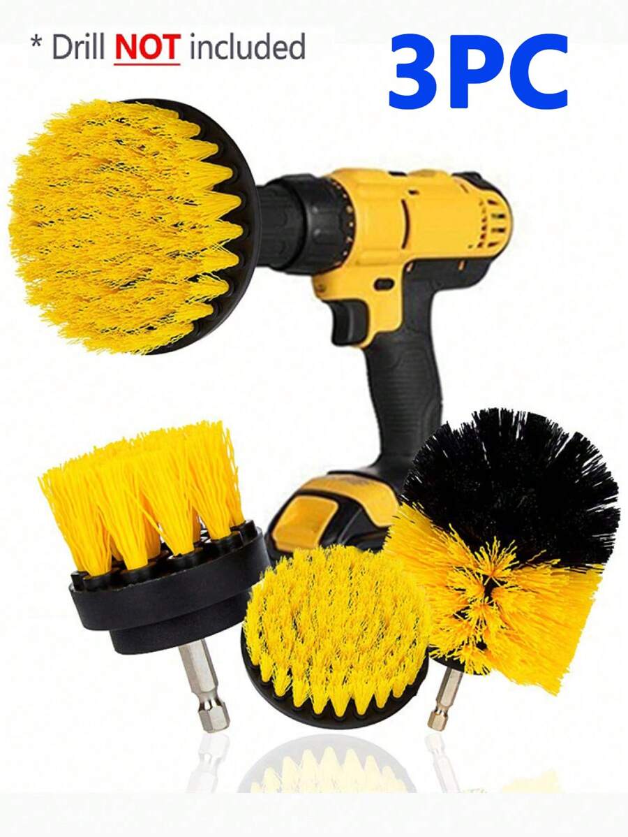 3Pcs Electric Scrubber Brush Drill Brush Kit Power Drills Scrubber