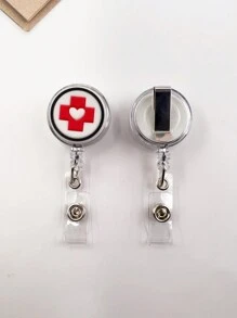 1 Stück Cartoon Krankenschwester Ausweishalter mit Stethoskop, Maske, Medizinbox, Zähne, Pillen und Krankenschwestern-Uniform Design, einziehbarer Ausweishalter mit leicht zu benutzender Befestigung, süßer ID-Halter, Geschenk für Ärzte und Krankenschwestern, Auto-Accessoires, Taschenbaumler, Schule, Goth Y2k - Verschiedenfarbig - Übersicht 4