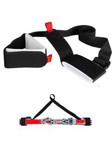 1入組尼龍滑雪極肩帶,雙板滑雪板背帶,滑雪板固定帶,提手 - 黑色 - 查看 5