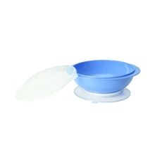 Kit Alimentação Para Bebê Pratinho Com Ventosa Tampa e Talheres - Azul - Visão 2
