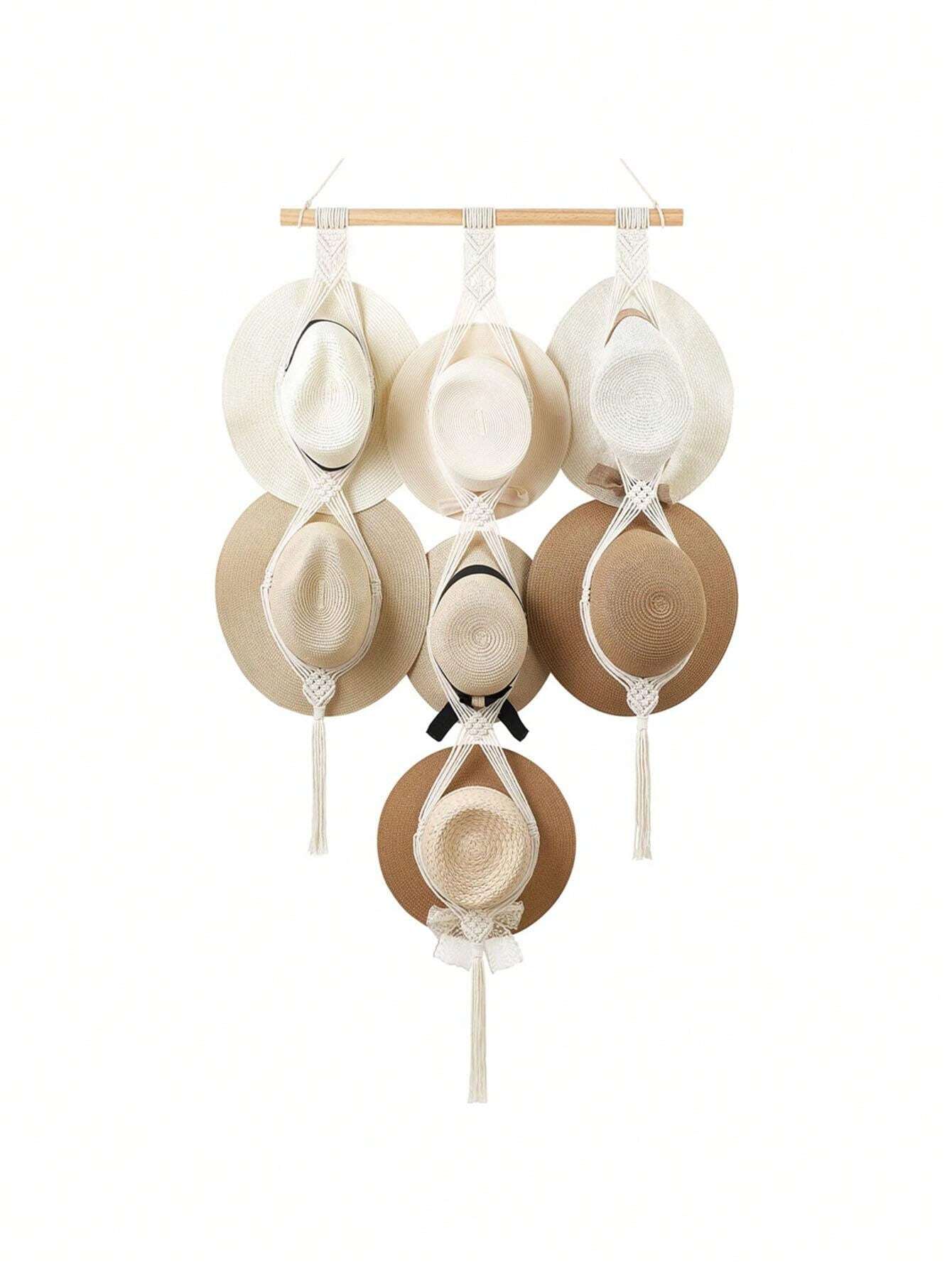 XIANG YU 1pc Bohemian Style Rope Braided Hat Storage Rack, MultiLayer