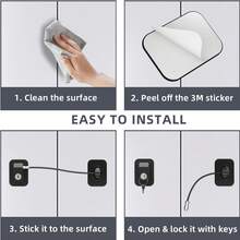 Fridge Lock With Silicone Wire Protection Fridge Locks For Kids Easy To Use And Install Fridge Locks With Key Surface-Friendly Freezer Lock - Black - View 6