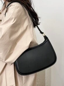 Simple Solid Color Fashionable Shoulder Bag, Minimalist Style Women Bag