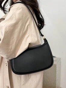 Simple Solid Color Fashionable Shoulder Bag, Minimalist Style Women Bag