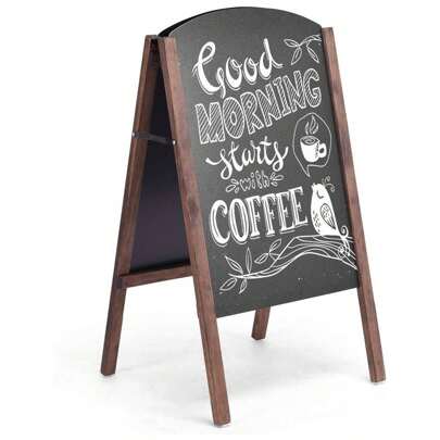 Foldable Chalkboard, Wooden Customer Stopper, Advertising Board, Children's Board, Standing Board, Advertising Display, Writing Board, Painting Board (Model 1)