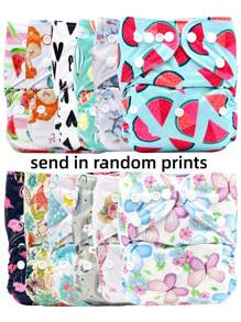 5pcs Random Baby Flower Pattern Cloth Diaperbaby Shower Family Decorations Gifts