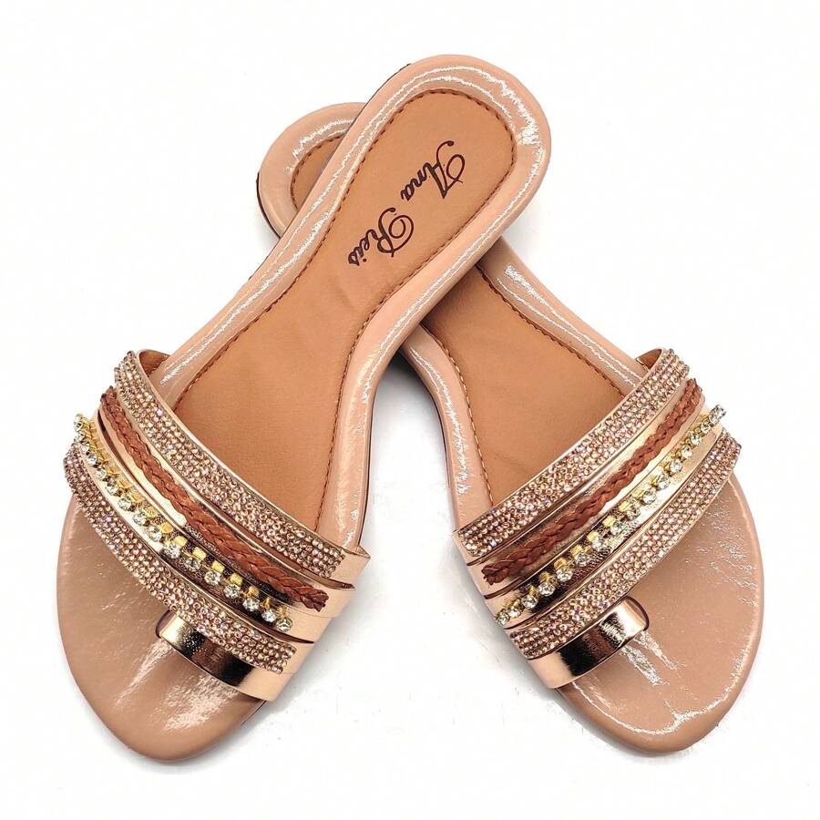 Women Flat Sandals - 米色 - 查看 1