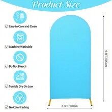 1pc Spandex Wedding Arch Cover, 2-Sided Fitted Round Top Chiara Backdrop Stand Covers For Wedding Birthday Party Shower Banquet Arch Decoration - 藍色 - 查看 5
