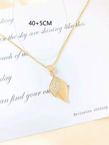 1 Miếng Thanh lịch & Duyên dáng 925 sterling bạc & Khối Zirconia  Dây chuyền Đối với phụ nữ , Buổi tiệc Hoặc Hằng ngày Mặc - Vàng - Xem 5