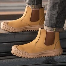 男女劳保鞋保暖钢头鞋建筑工地防砸防刺穿鞋工作鞋 - 黃色 - 查看 4