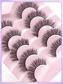 5 Pairs New Design Lashes Wispy Natural Long Faux Mink Lash Soft Full Strip Eyelashes - Natural Lashes - View 5