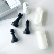 1 Pieza Molde De Silicona Para Ajedrez Internacional Para Fabricación De Yeso Diy, Velas Y Fundición De Resina - A - Ver 2