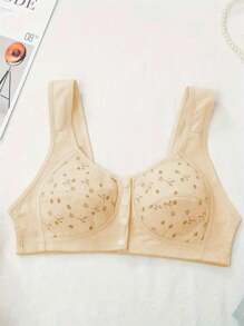 3pcs/Set Maternity Wireless, Front Button Design, Traceless, Gathering, Nursing Bra - Multicolor - View 4