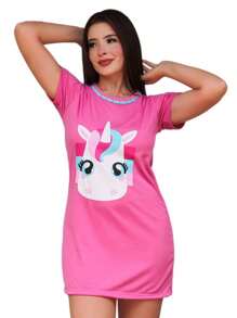 Women Nightgowns & Sleepshirts - 粉色 - 查看 2