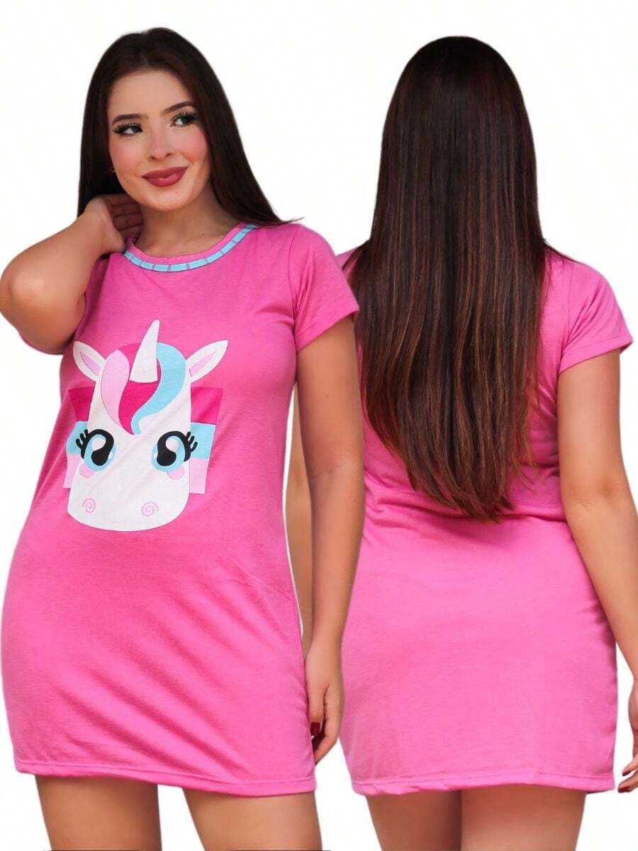 Women Nightgowns & Sleepshirts - 粉色 - 查看 1