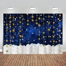 Twinkle Stars Birthday Party Backdrops For Cake Smash Photography Photographic Clouds Backgrounds For Photos Studio Shoots - Navy Blue - View 1