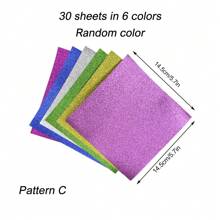 1 Pack 5.7*5.7 Inch Thickened Double Sided Japanese Origami Paper, Cherry Blossom Pattern Printed Origami Paper, Single Sided Glitter Origami Paper - Multicolor - View 6