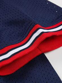 1pc Men's Blue Baseball Jersey Loose Sports T-Shirt With Embroidery - Blue - View 6