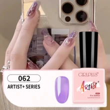 GIRL PLUS GIRLPLUS Purple Gel Nail Polish, 8ml Semi Transparent Iris Ice Purple Glitter Gel Oil, Shiny Translucent Color 062, UV Curing Nail Art DIY - Purple - View 7
