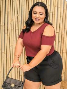 Plus Size Blouses - Màu Đỏ Sâu - Xem 2